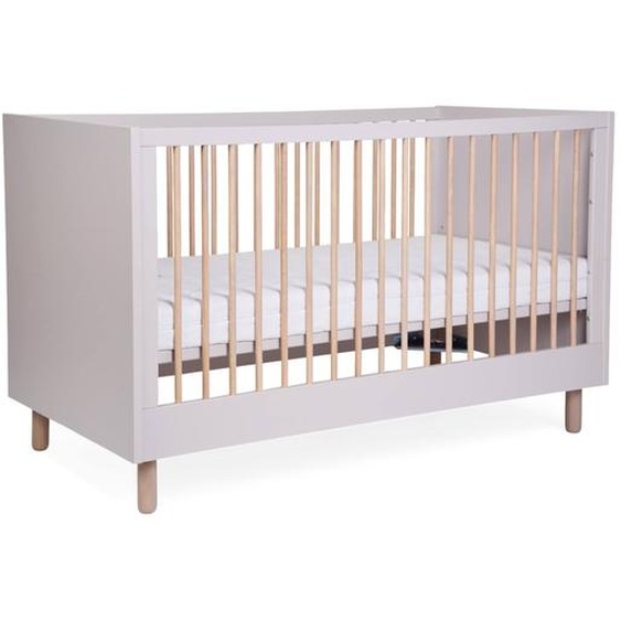 Lit Bébé Évolutif Sommier À Lattes À Hauteur Réglable 70x140cm Terre Argile
