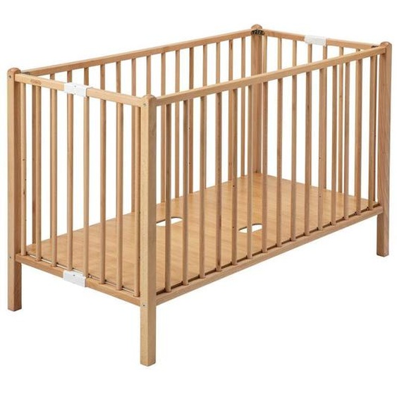 Lit Bébé Pliant - Roméo - En Hêtre Massif Bois Naturel Vernis