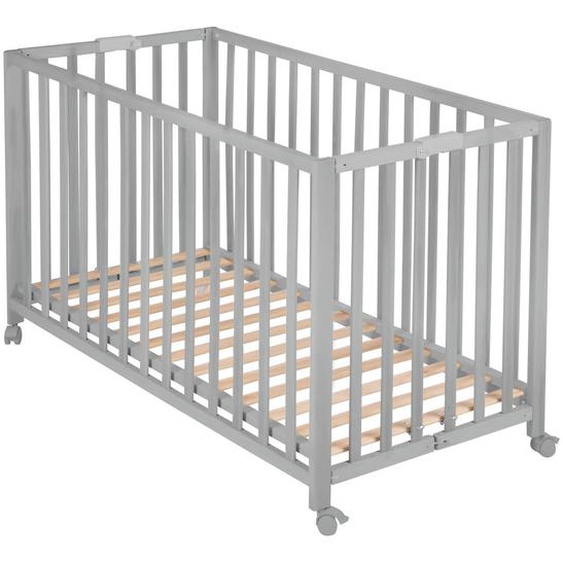Lit Bébé Pliant Sur Roulettes À Frein Fold Up Gris Taupe