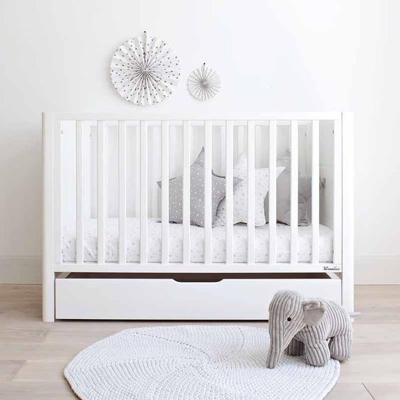 Smooth Cot - Lit bébé 60x120cm blanc mat tête de lit réversible - Pin Massif et MDF