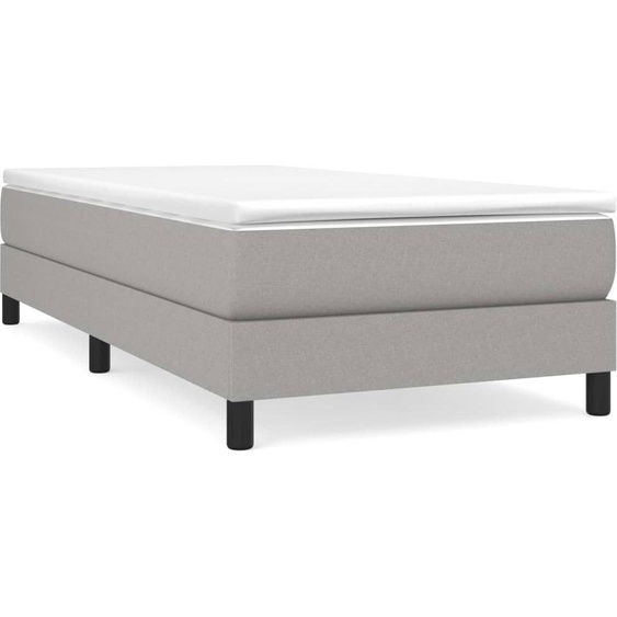 Sommier à lattes de lit avec matelas Gris clair 80x200 cm Tissu