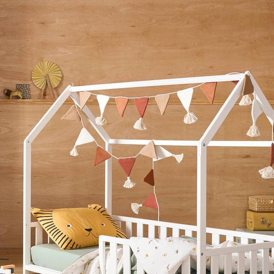 Lit cabane enfant 70x140 cm blanc