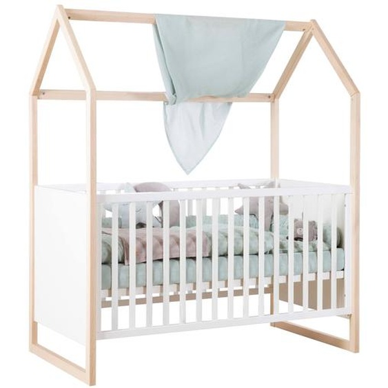Lit Cabane ‘noah’ 70 X 140 Cm – Évolutif Blanc - Chêne Tristan