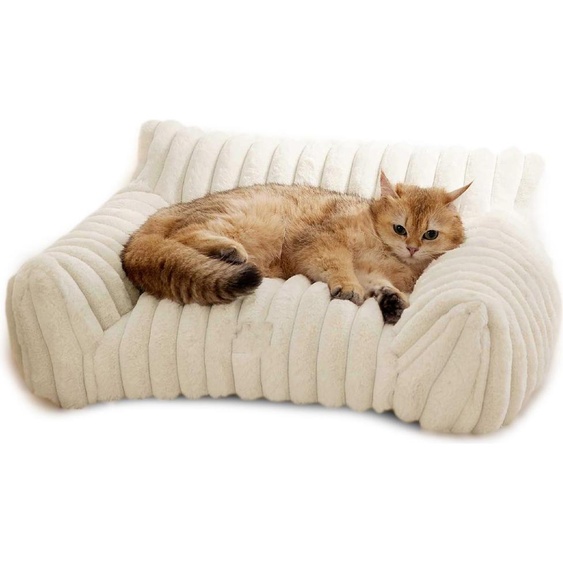 Lit-canapé pour chats, adorable animal de compagnie pour petits, moyens et grands chats, chiens, canapé moelleux pour animaux de compagnie à lintérieur, avec dessous antidérapant