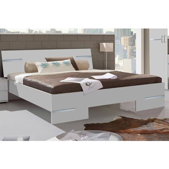 Lit CARAMELLA 180 x 200 cm blanc rechampis chrome brillant