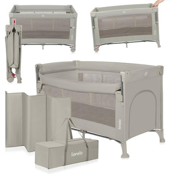 Lit Cododo 3en1 Ellen Avec Fonction Lit Parapluie Et Parc Bébé, Matelas Haute Densité Et Roulettes Beige Sand