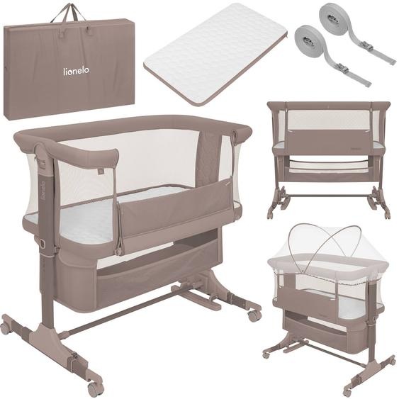 Lit Cododo Berceau 3en1 Jodie Réglable En Hauteur Et Inclinaison Avec Matelas Haute Densité Beige Taupe