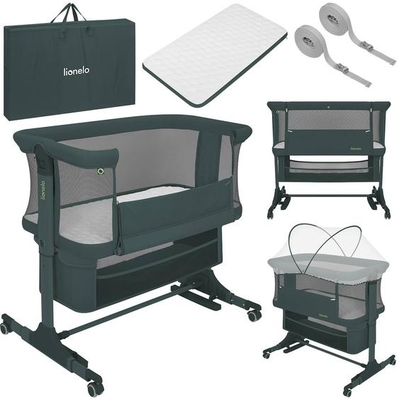 Lit Cododo Berceau 3en1 Jodie Réglable En Hauteur Et Inclinaison Avec Matelas Haute Densité Green Graphite