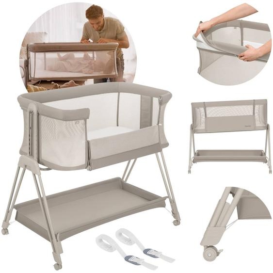 Lit Cododo Berceau 3en1 Luna Réglable En Hauteur Et Inclinaison Avec Matelas Beige Sand