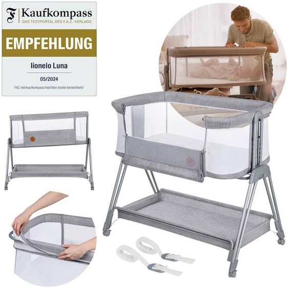 Lit Cododo Berceau 3en1 Luna Réglable En Hauteur Et Inclinaison Avec Matelas Grey Concrete