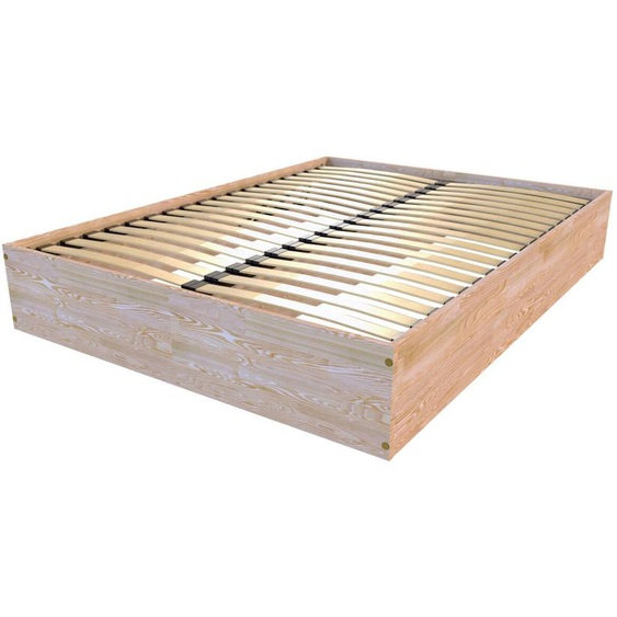 Lit coffre 2 places bois massif robuste - 140x190