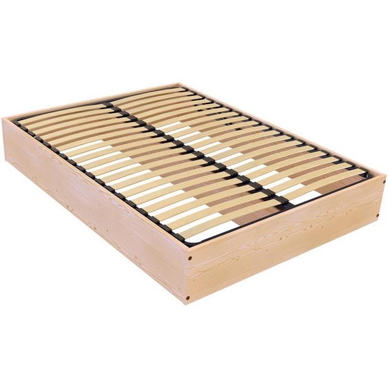 Lit coffre 2 places bois massif robuste - 140x190