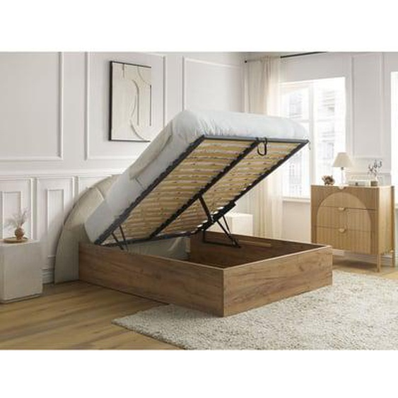 Lit coffre DORIAN tissu bouclette
