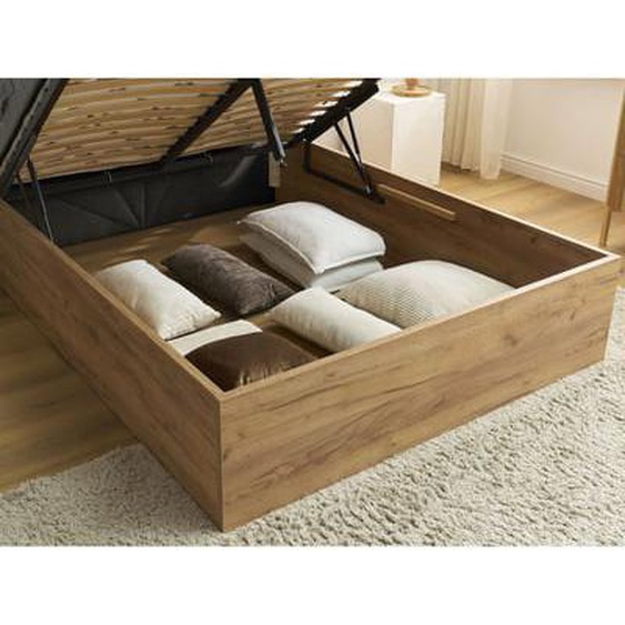 Lit coffre DORIAN tissu bouclette