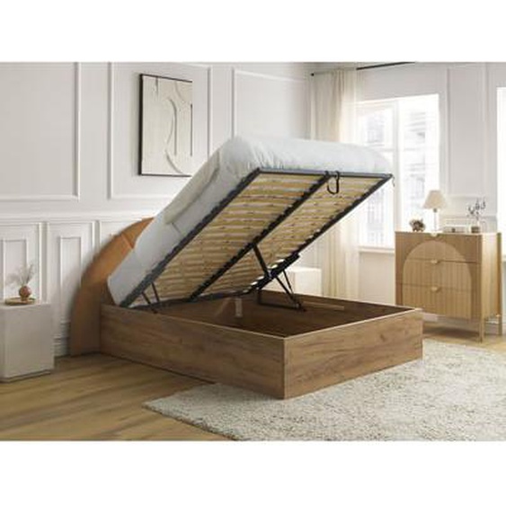 Lit coffre DORIAN tissu bouclette