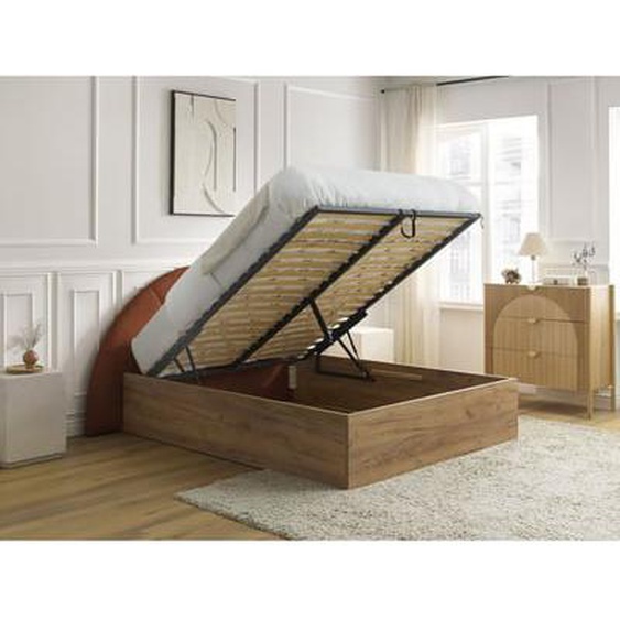 Lit coffre DORIAN tissu bouclette