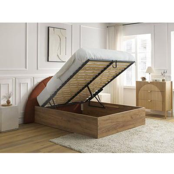 Lit coffre DORIAN tissu bouclette