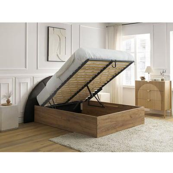 Lit coffre DORIAN tissu bouclette