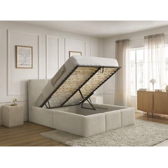 Lit coffre ELYA tissu bouclette