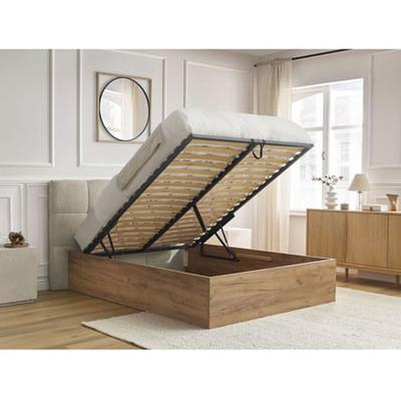 Lit coffre KUMO tissu bouclette