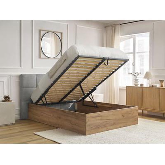 Lit coffre KUMO tissu bouclette
