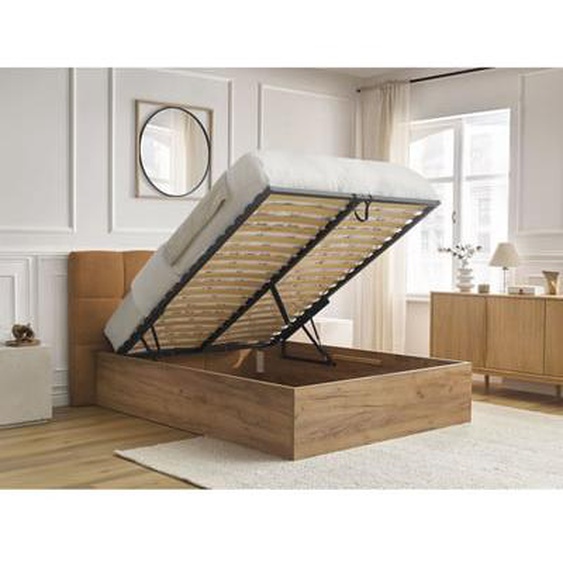 Lit coffre KUMO tissu bouclette