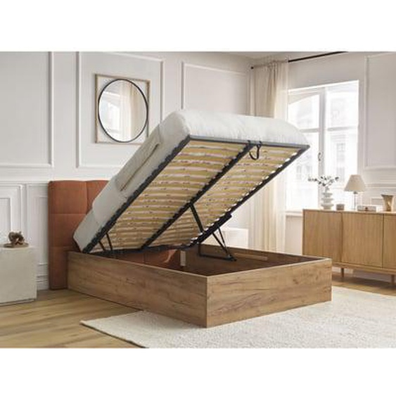 Lit coffre KUMO tissu bouclette