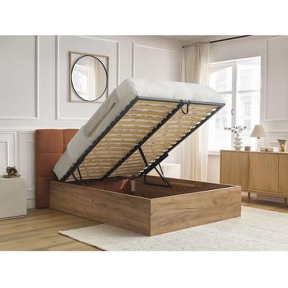 Lit coffre KUMO tissu bouclette