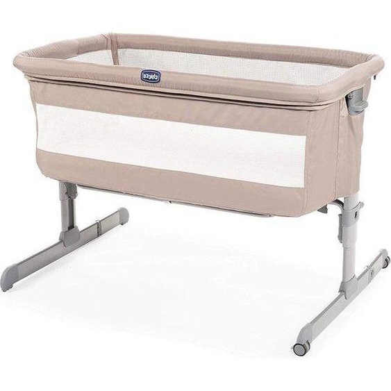Lit dappoint pour bébé à hauteur réglable - Montage sécurisé - Lit dappoint avec matelas, marron clair, sable