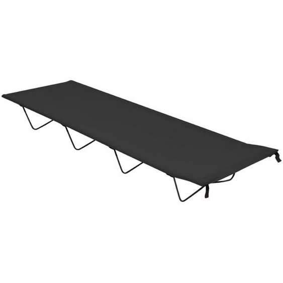 Lit de camping 180x60x19 cm Tissu Oxford et acier Noir