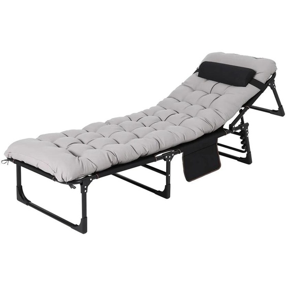 Lit de camping, matelas amovible, conception pliable portable, 190 cm