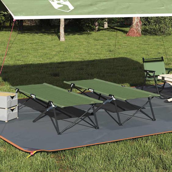 Lit de camping pliant 2 pcs Amy jaune 206 x 76 x 74 cm