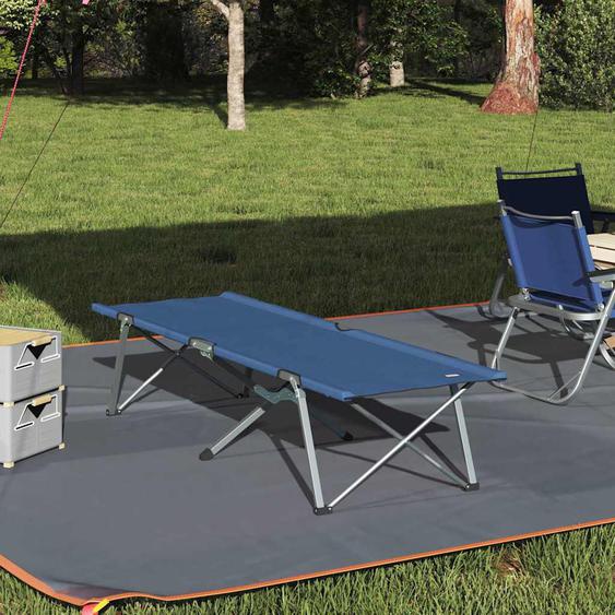 Lit de camping pliant Bleu 62 x 194 x 42 cm Tissu Oxford