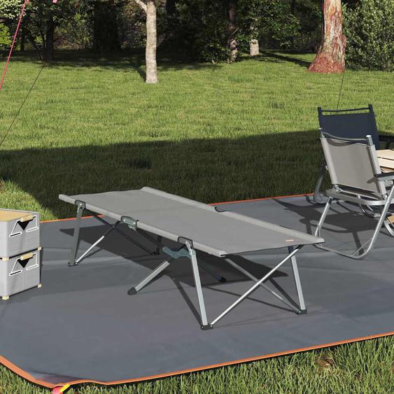 Lit de camping pliant Gris 62 x 194 x 42 cm Tissu Oxford