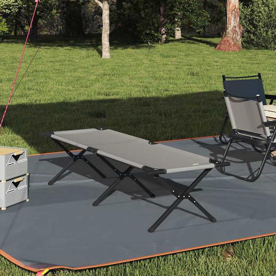 Lit de camping pliant Gris Tissu Oxford