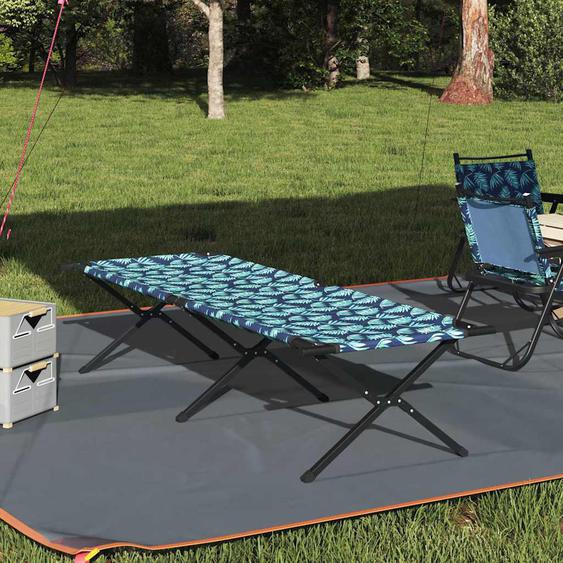 Lit de camping pliant Motif de feuille Tissu Oxford