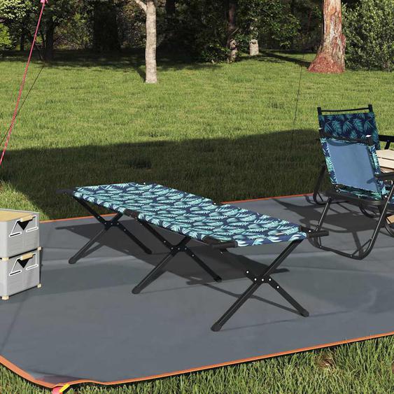 Lit de camping pliant Motif de feuille Tissu Oxford