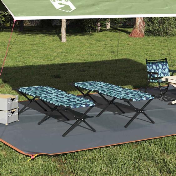 Lit de camping pliant Motif de feuille Tissu Oxford