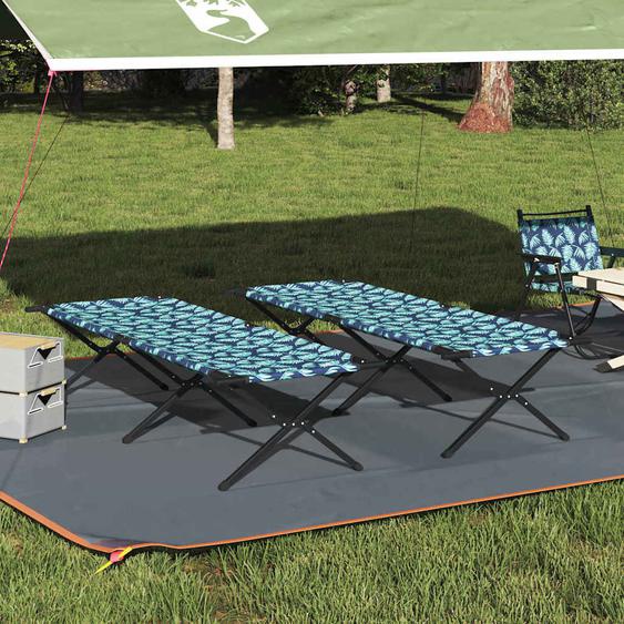 Lit de camping pliant Motif de feuille Tissu Oxford