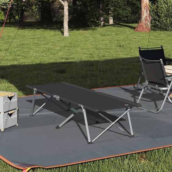 Lit de camping pliant Noir 62 x 194 x 42 cm Tissu Oxford