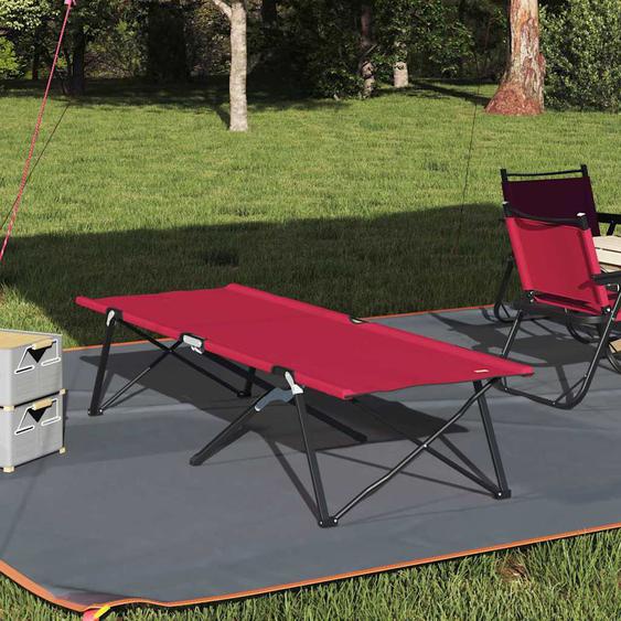 Lit de camping pliant Rouge 206 x 76 x 74 cm Tissu Oxford