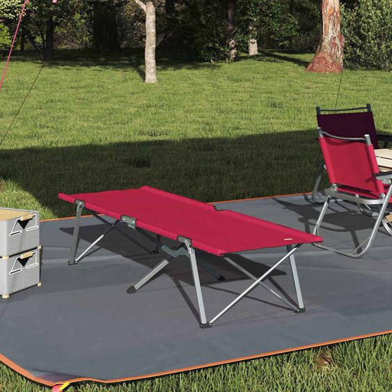 Lit de camping pliant Rouge 62 x 194 x 42 cm Tissu Oxford