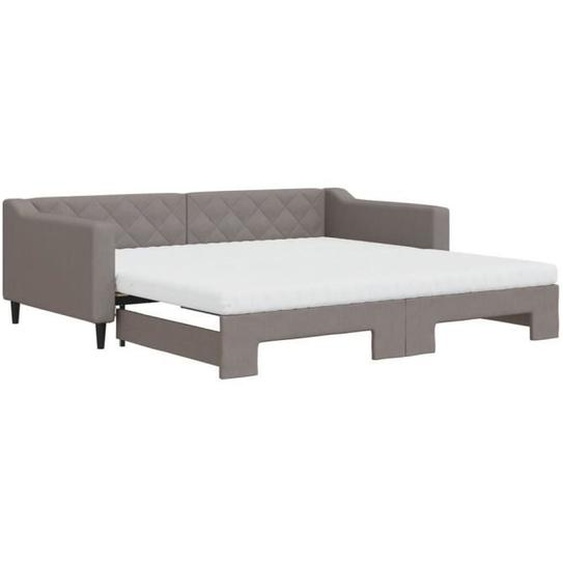Lit de jour avec gigogne - MOTHINESSTO - YY08429 - Taupe - 2 matelas en mousse - Design contemporain