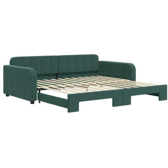 Lit de jour avec lit gigogne - MOTHINESSTO - YY10159 - Velours vert foncé - 100x200 cm - 2 en 1