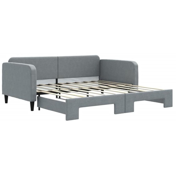 Lit de jour convertible vidaXL, gris clair, 100 x 190 cm, tissu