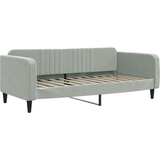 Lit de repos sans matelas gris clair 100x200 cm velours
