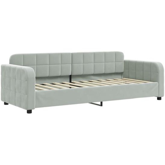 Lit de repos sans matelas gris clair 80x200 cm velours