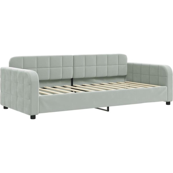 Lit de repos sans matelas gris clair 90x200 cm velours