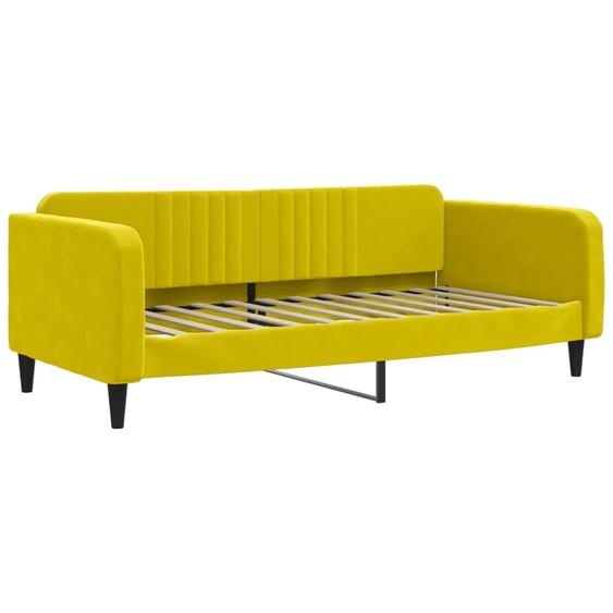 Lit de repos sans matelas jaune 100x200 cm velours