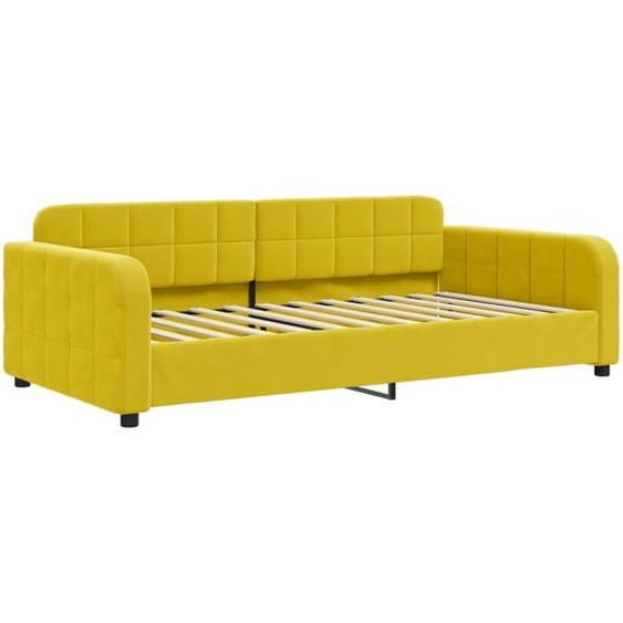 Lit de repos sans matelas jaune 100x200 cm velours